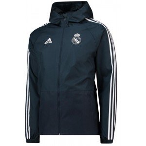 Jaqueta corta vento oficial Adidas Real Madrid 2018 2019 preta